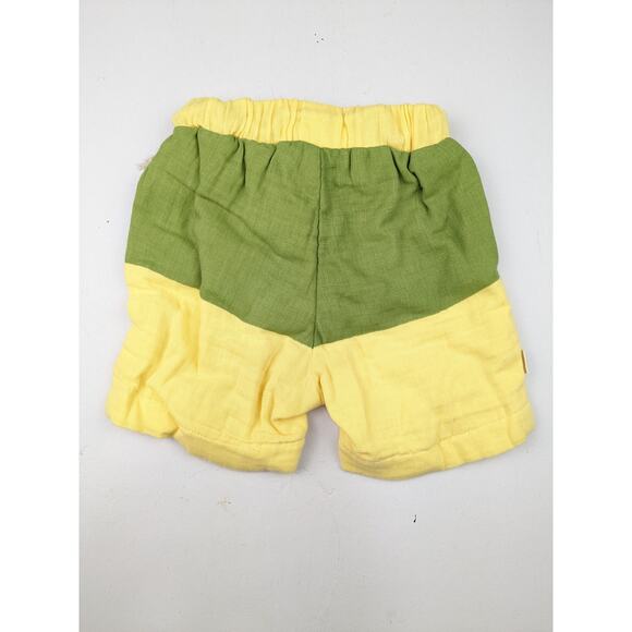 Coco Village Green & Yellow Muslin Shorts - 6 Months - Picture 4 of 4